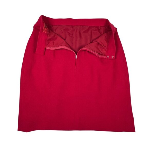 VTG 90s 80s Valentino Night Skirt Suite Sz.S Red Velvet Trim Career Rare - Picture 11 of 16
